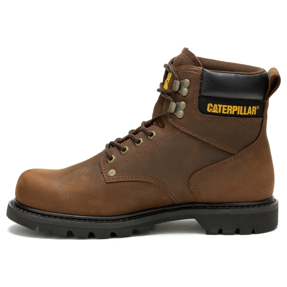 Caterpillar Men's Waterproof Medium/Wide Second Shift Work Boots ,  brown