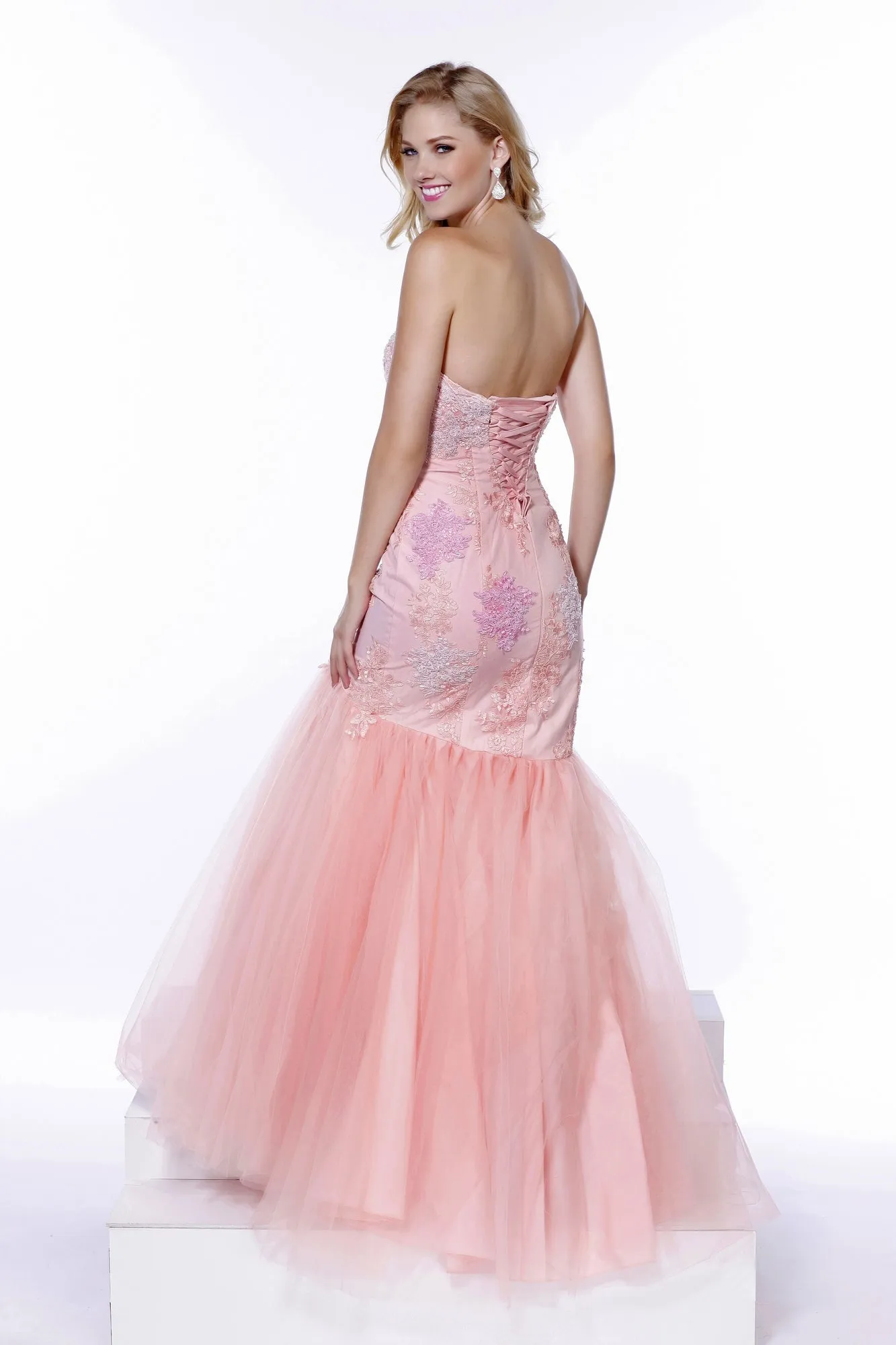 Cheap Pink Mermaid Prom Dress