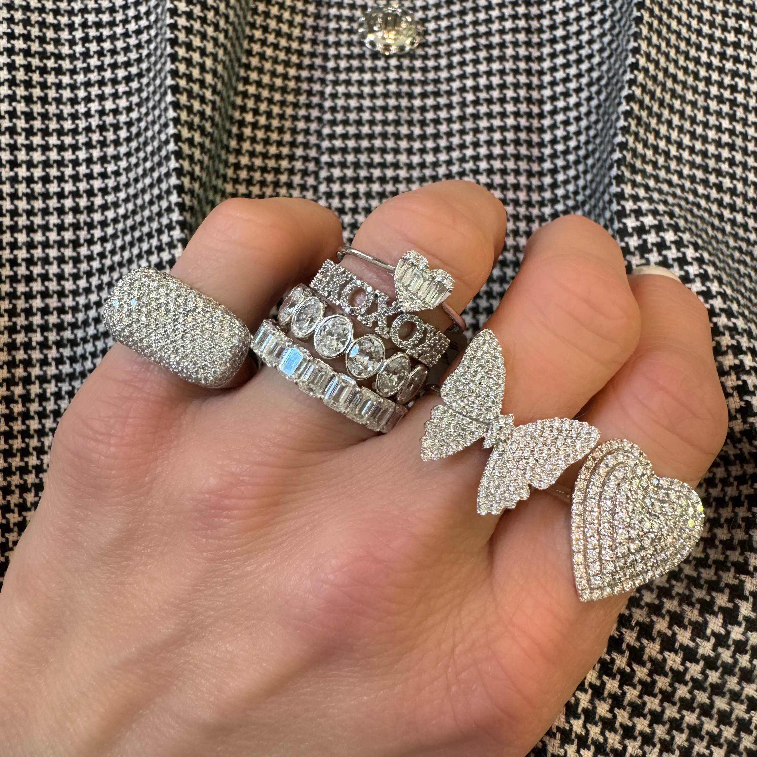 Classic Pave Diamond Heart Statement Ring