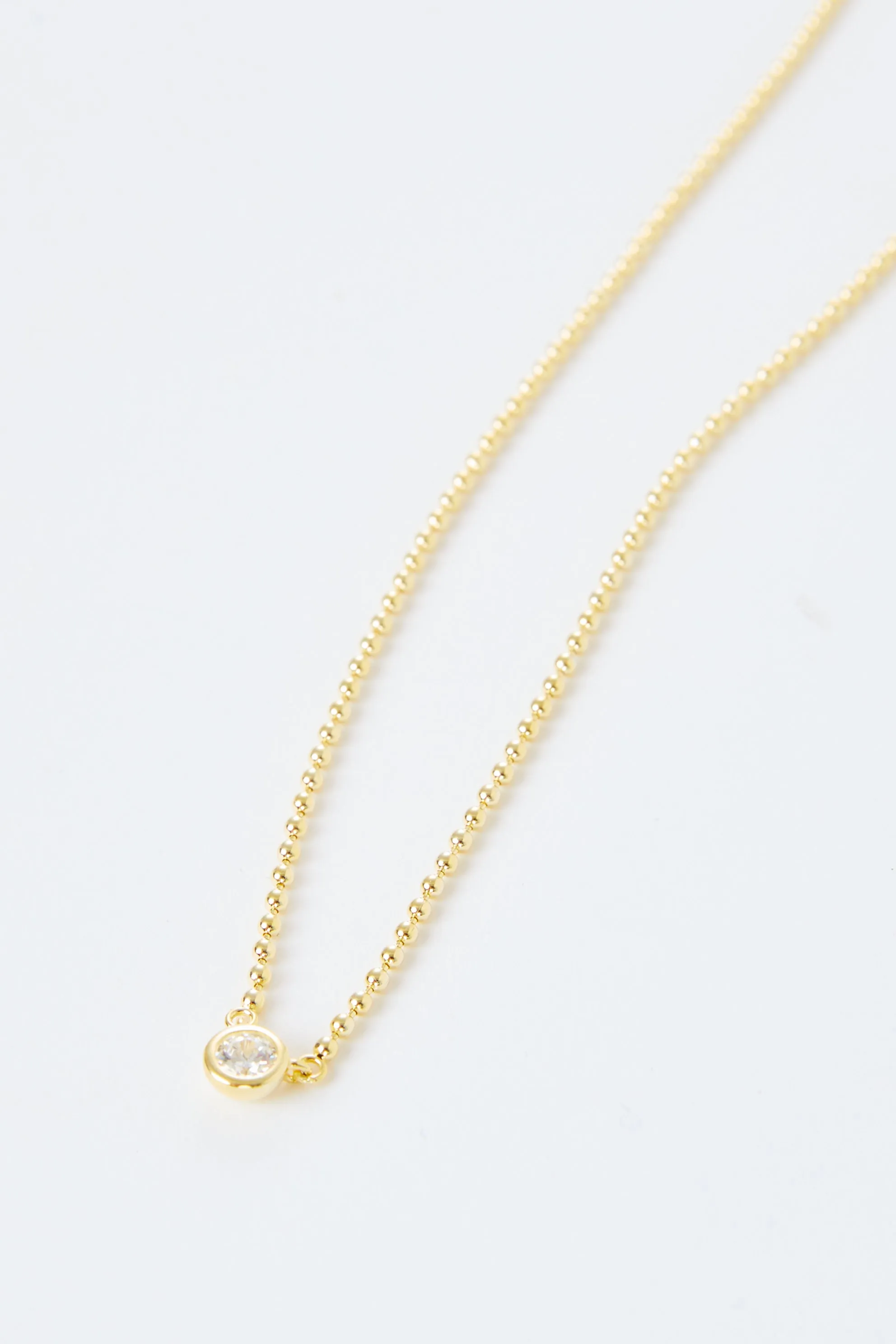 Clayton Bezel Ball Chain Necklace