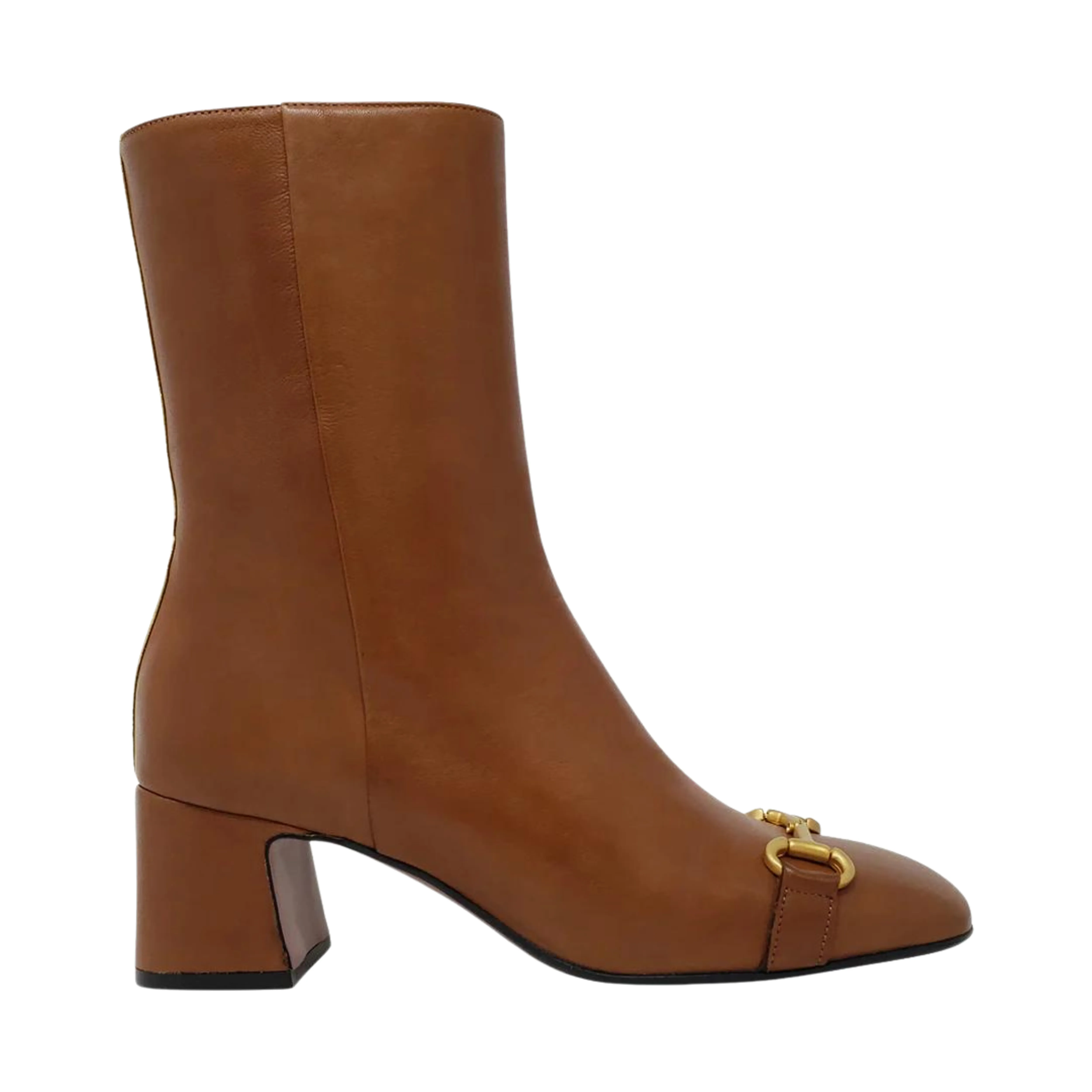 Cognac Leather Back Gold Stripe Boot