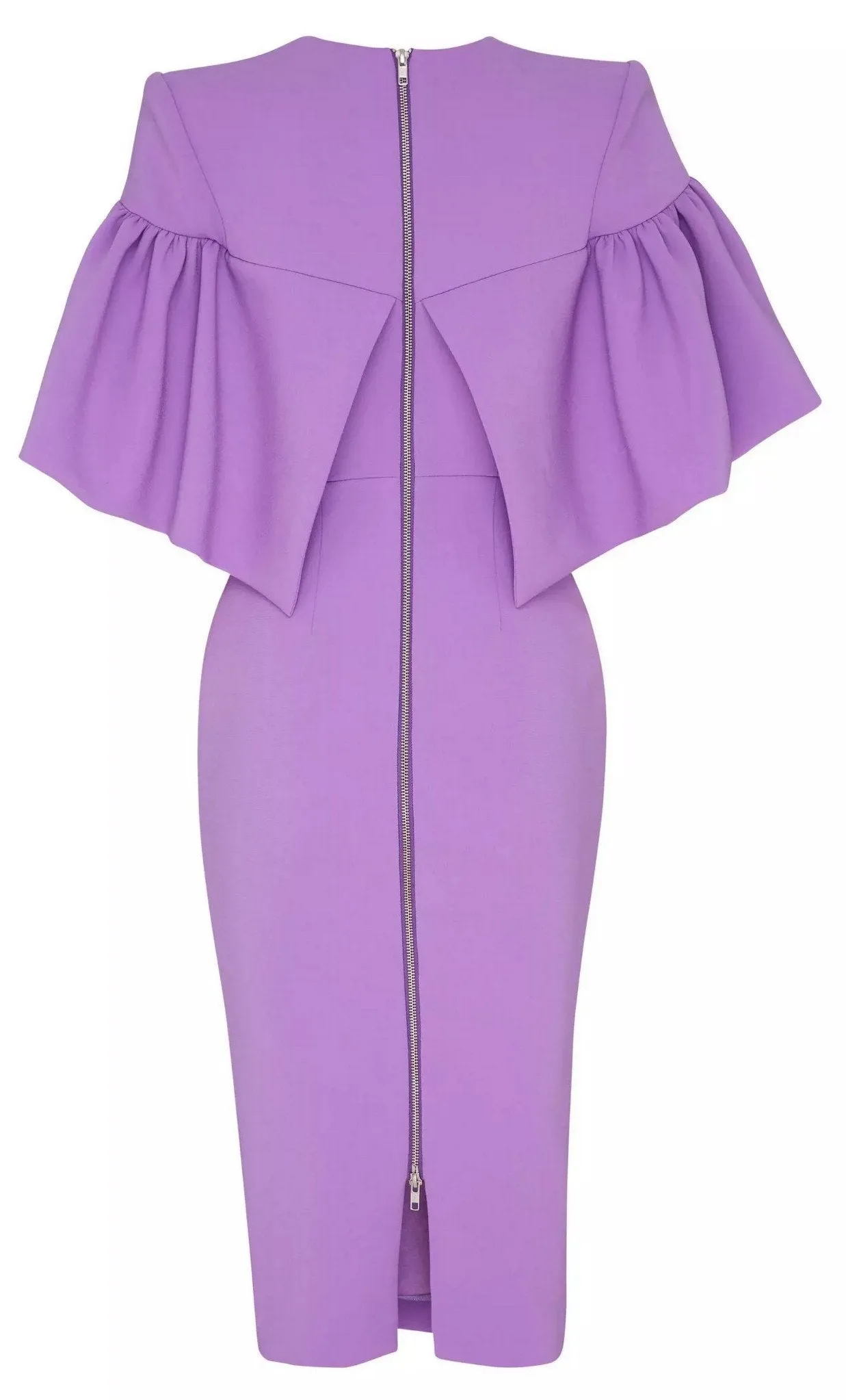 'Coralie' Ruffled-Sleeve Dress