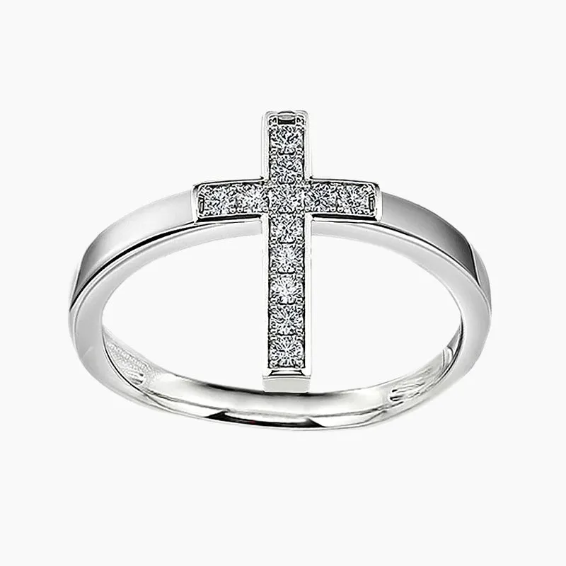 Cross Sterling Silver Ring