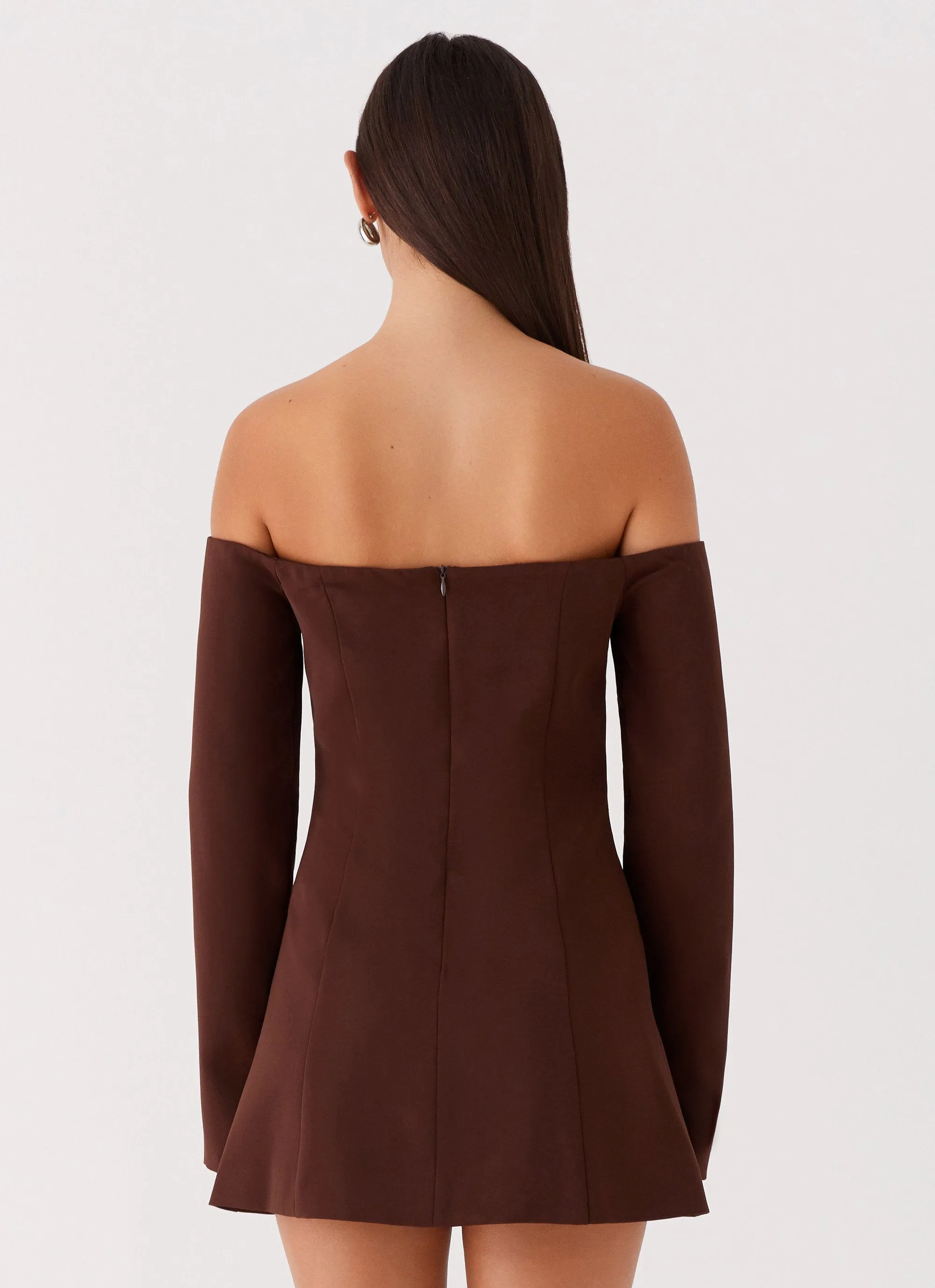 Dominique Blazer Mini Dress - Chocolate