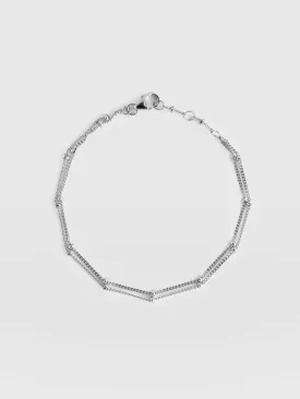 Double Ball Chain Bracelet - Silver