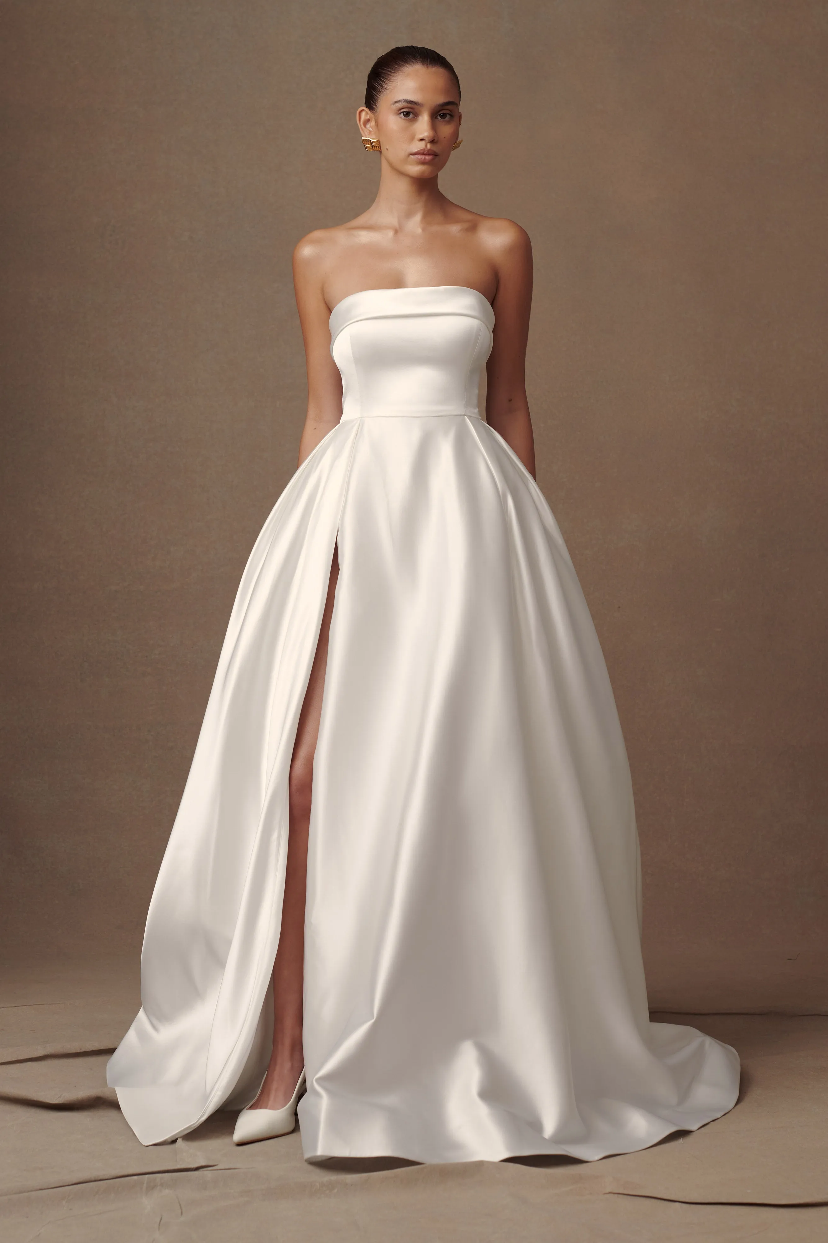 Eileen Strapless Wedding Gown - White