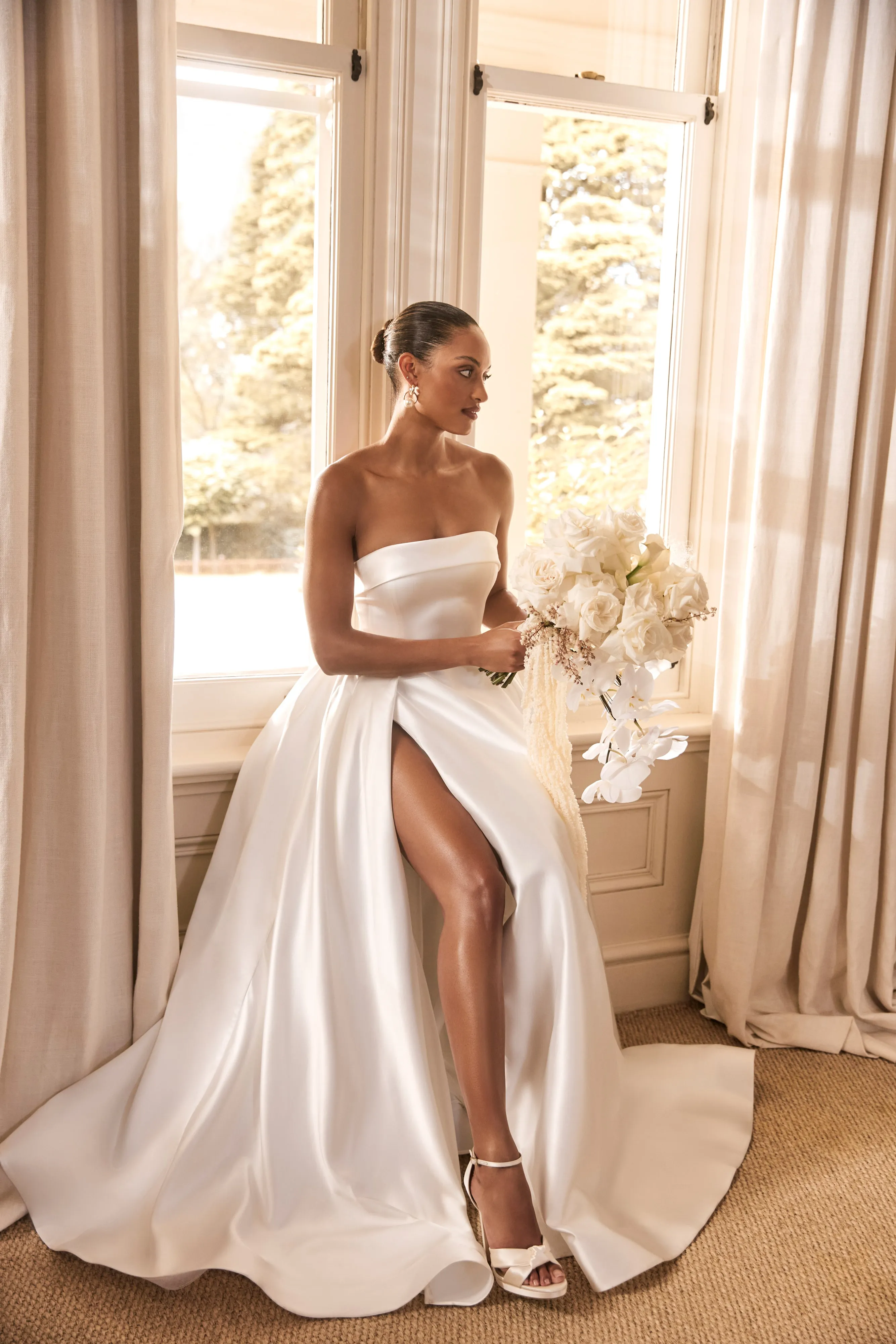 Eileen Strapless Wedding Gown - White