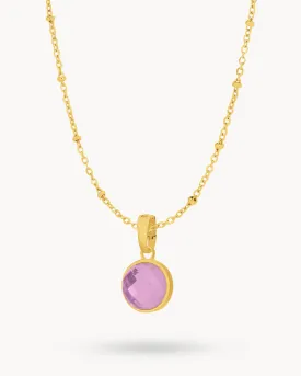 February Signature Birthstone Necklace Set, Gold