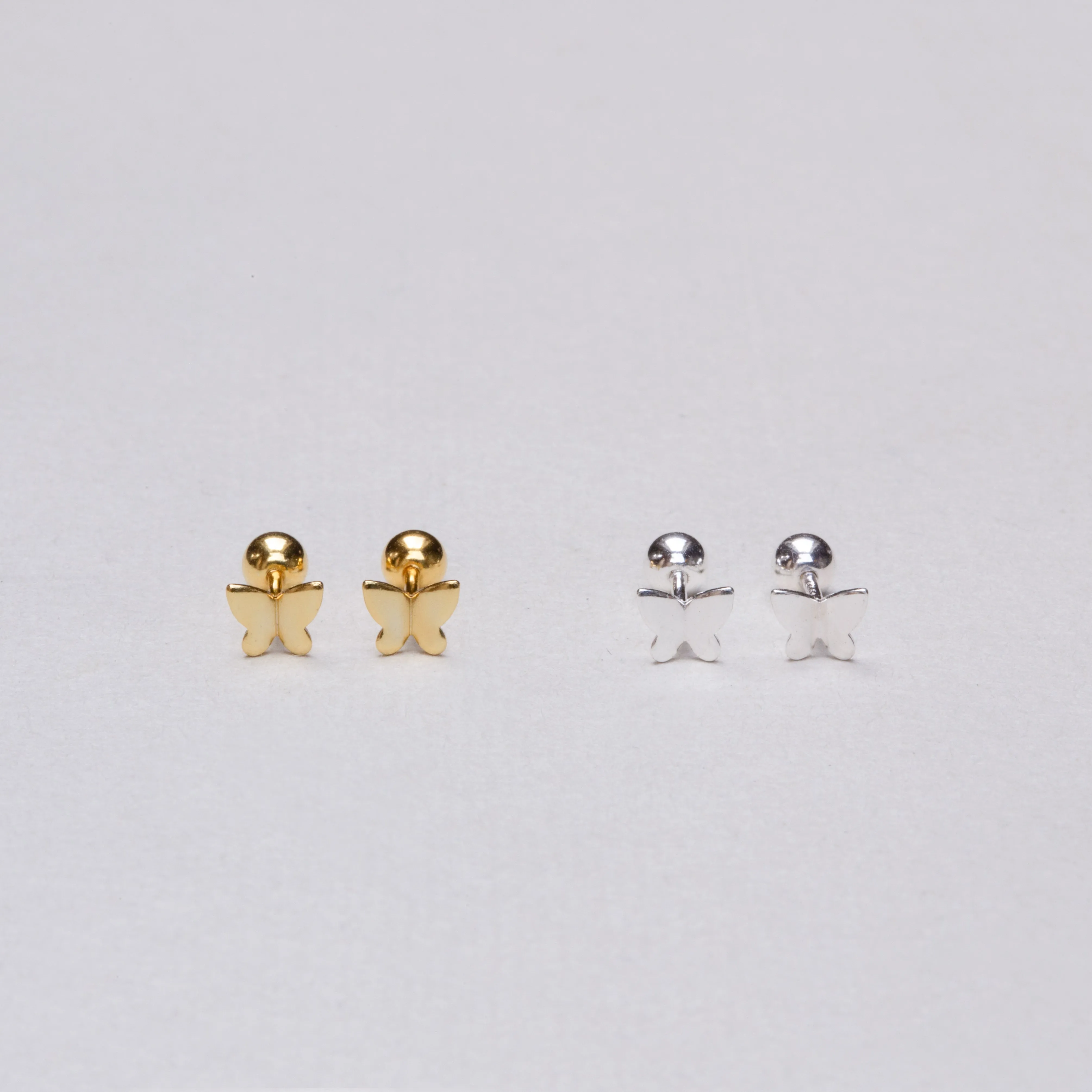 Gold-plated and Silver Butterfly Stud Cartilage Earring