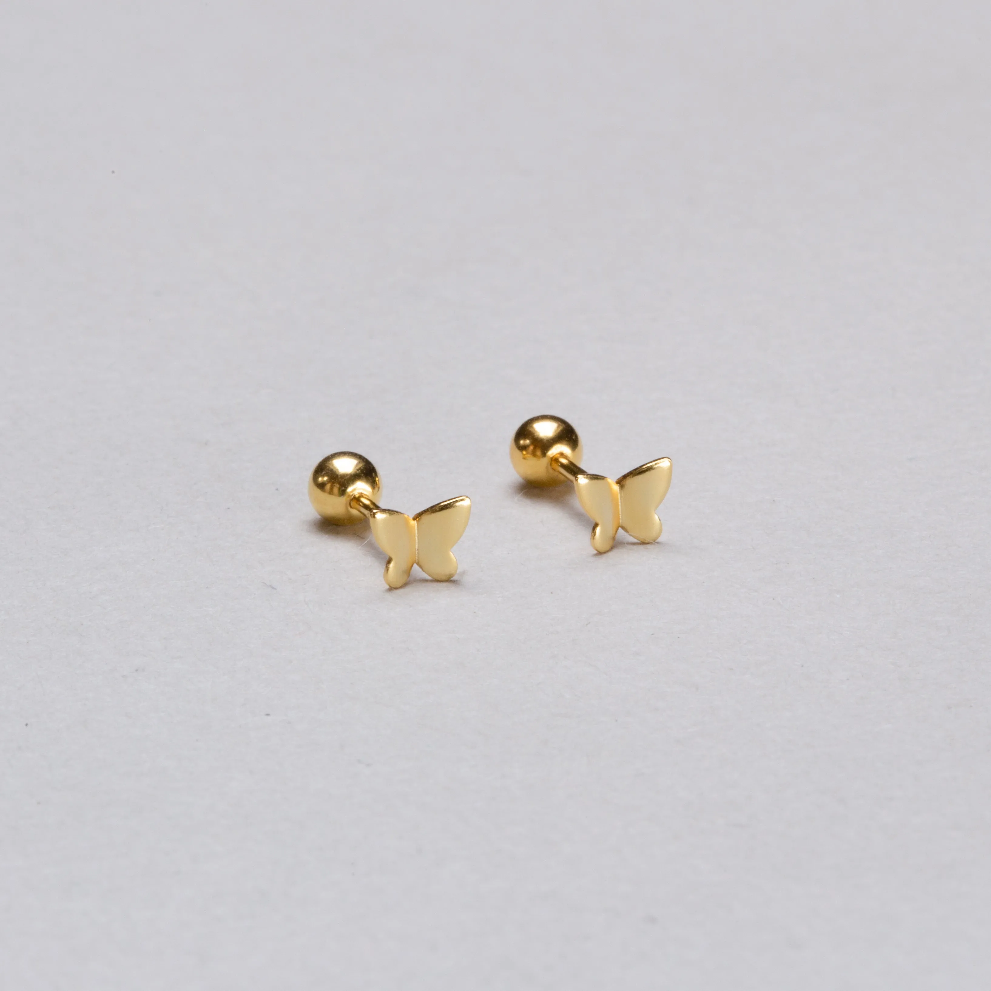 Gold-plated and Silver Butterfly Stud Cartilage Earring