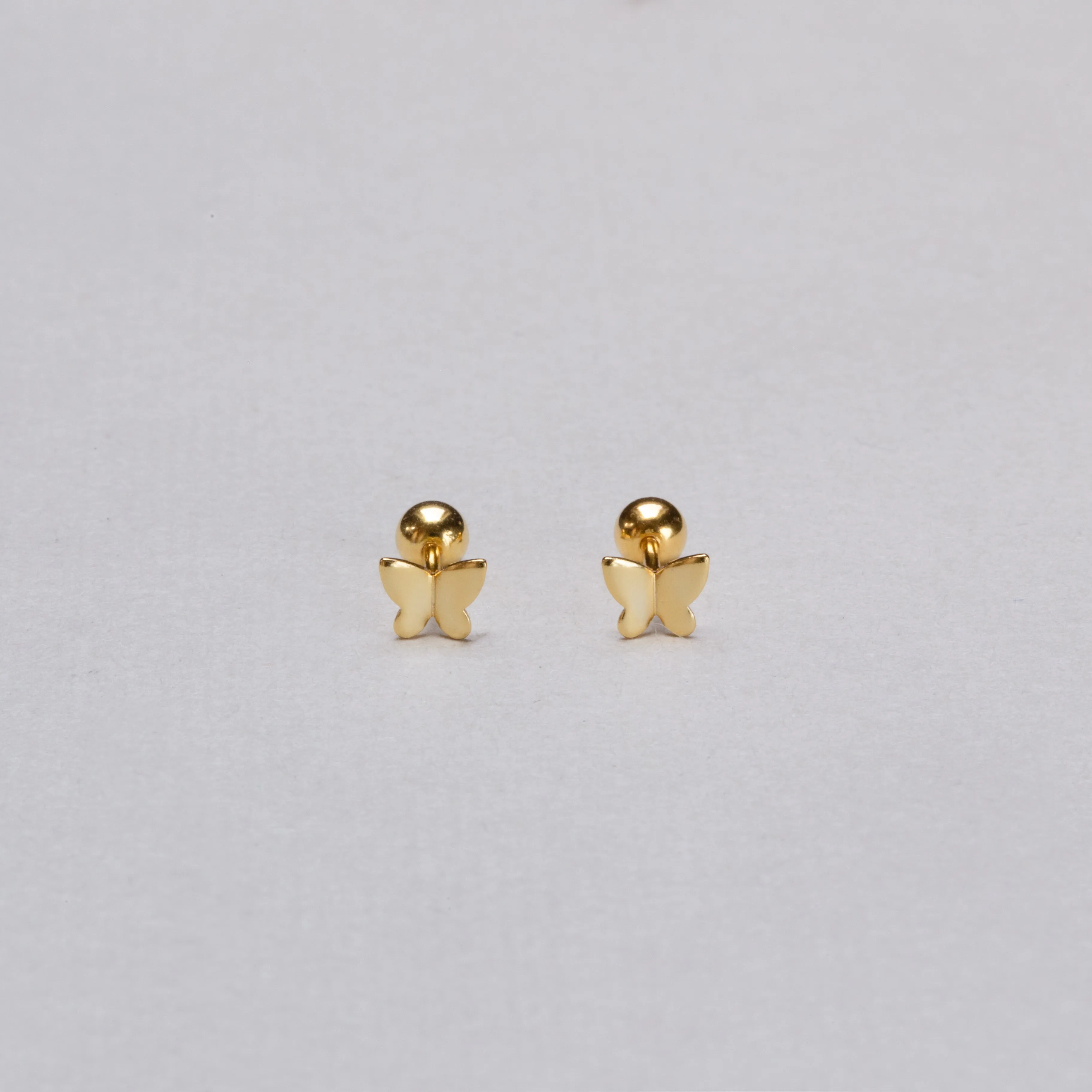 Gold-plated and Silver Butterfly Stud Cartilage Earring