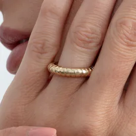 Gold Ribbed Eternity Ring, June