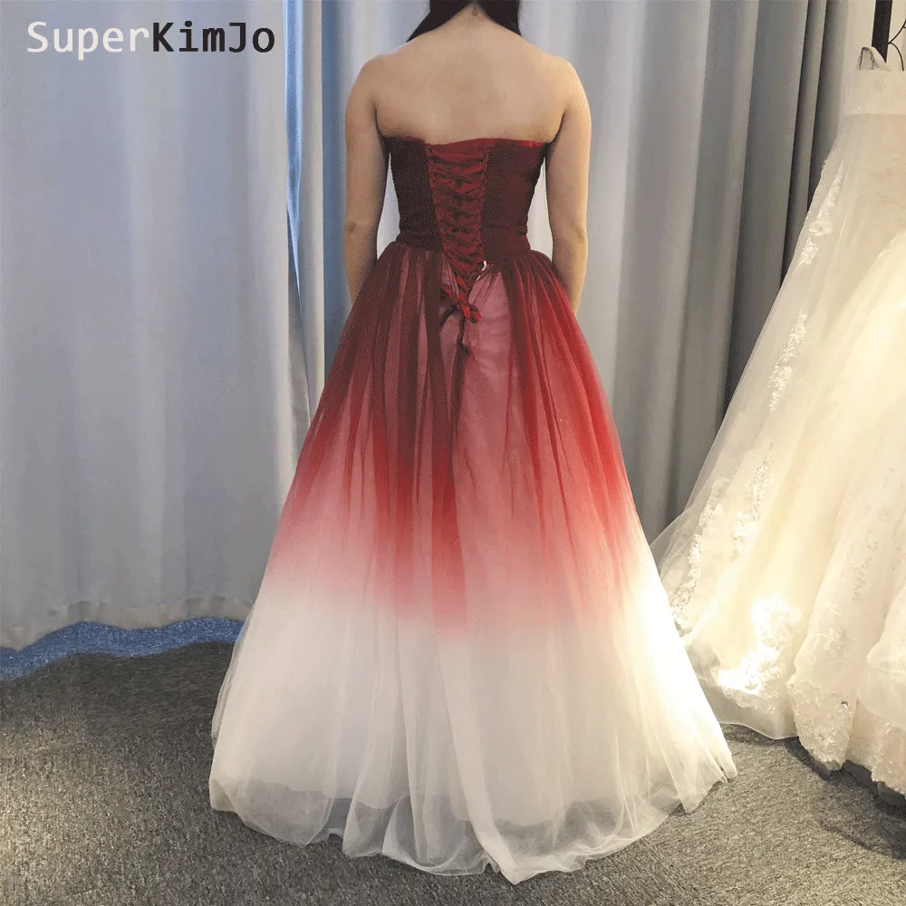 gradient prom dresses long 2019 simple strapless elegant cheap prom gown 2020 vestido Longo