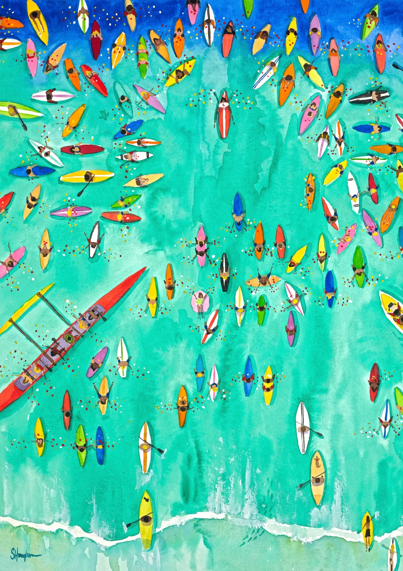 Greeting Card "Paddle Out #24" by Sarah Houglum