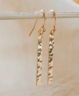 Hammered Bar Dangle Earrings