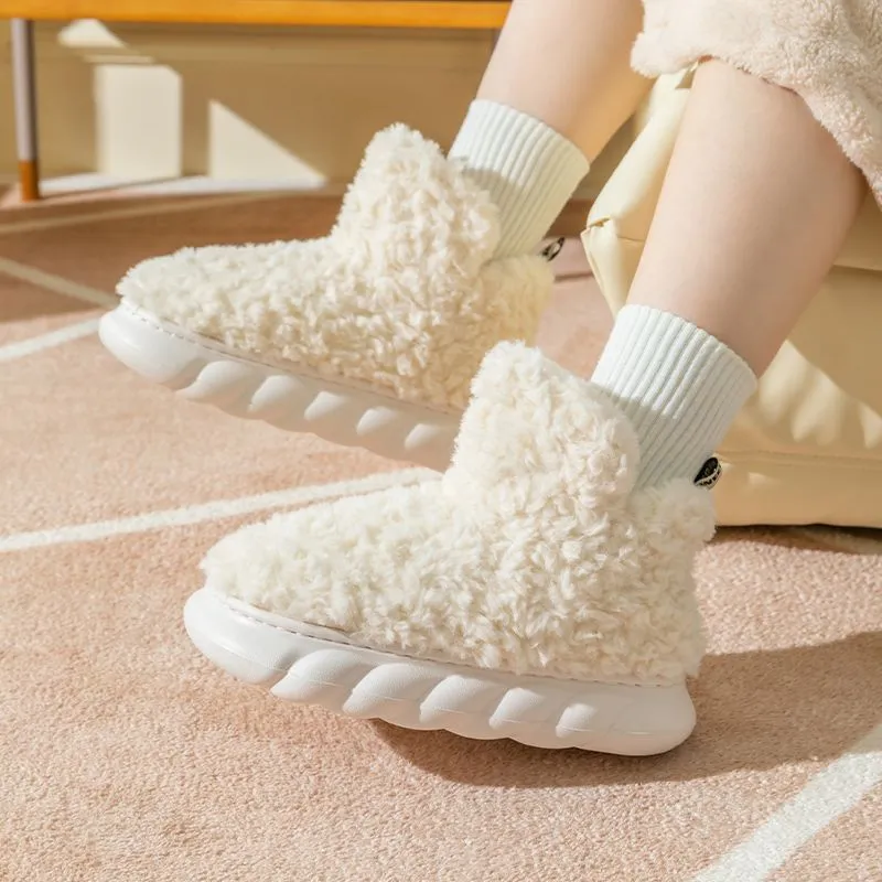 home Indoor And Outdoor Wear Cute High flat sole Plush boots