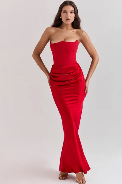 House Of CB Persephone Corset Dress (Red)