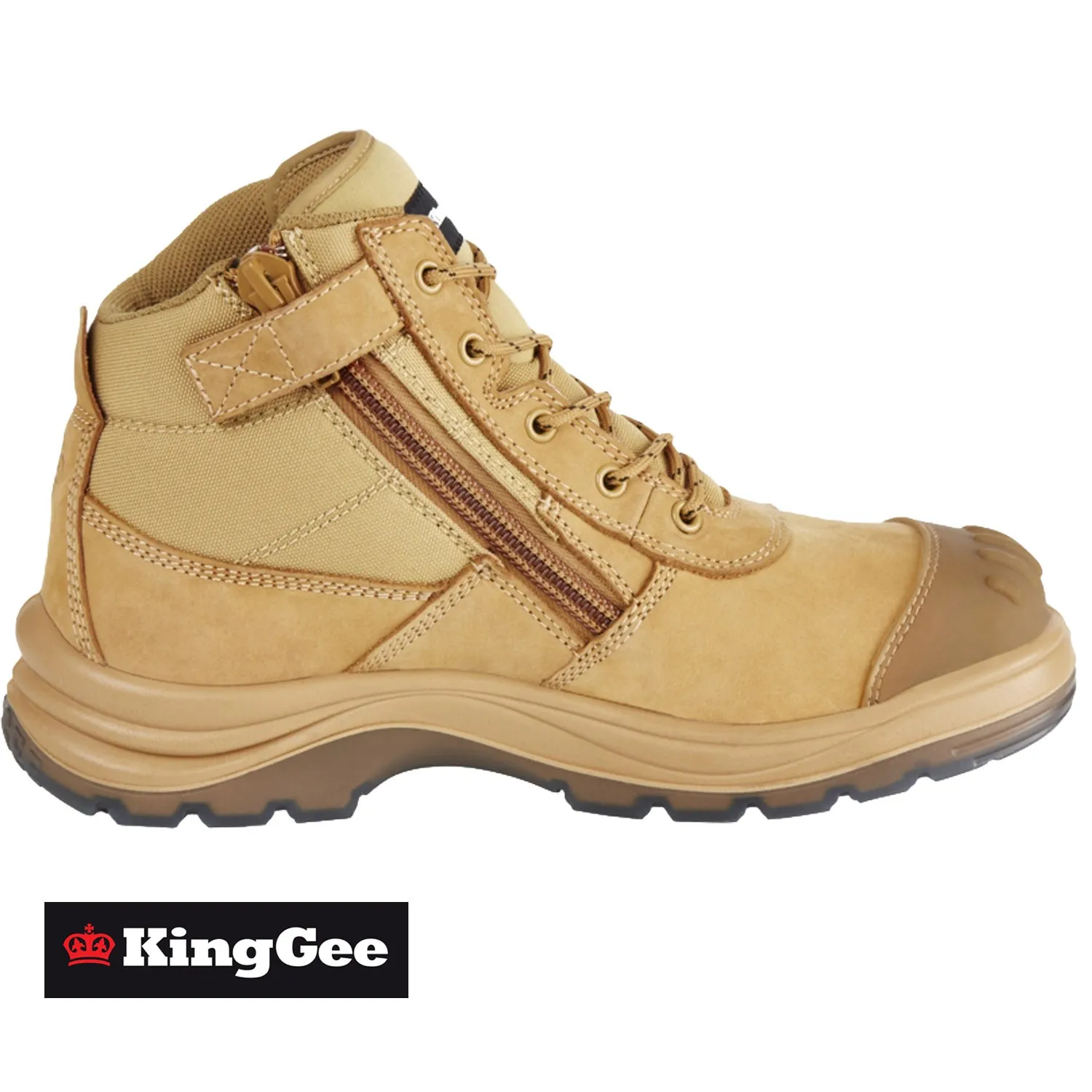 Optimized Title: Durable King Gee Zip Side Tradie Safety Boots - Model K27100