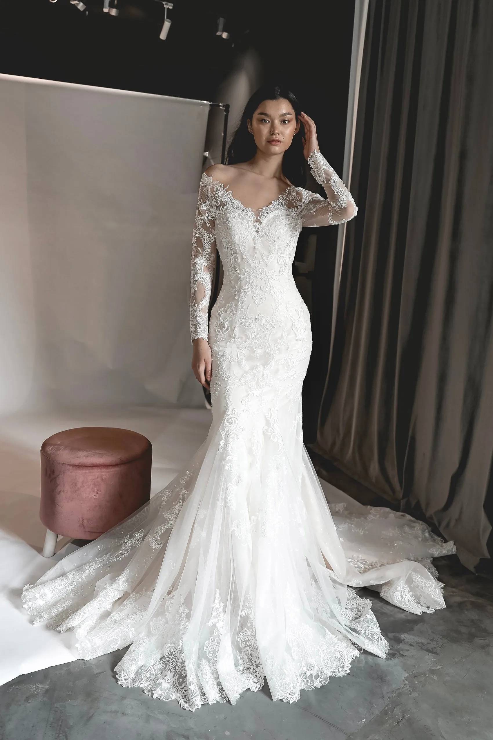 Light ivory Mermaid Wedding Dress OB7962