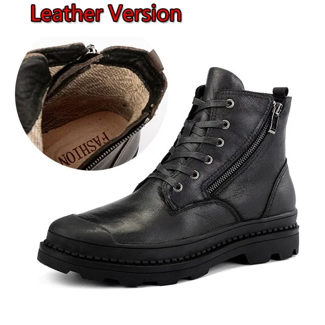 Men's Genuine Leather Waterproof Ankle Outdoor Boots