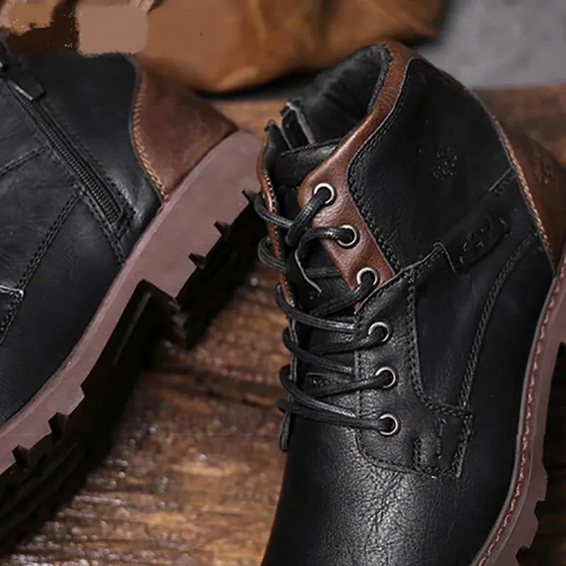 Men's Retro Style Lace Up Casual Ankle Boots