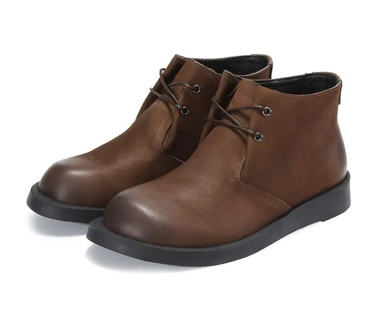 Men's Winter Leather Chukka Boots