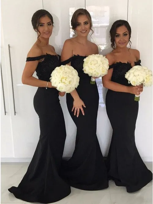 Mermaid Bridesmaid Dresses Off The Shoulder Straps, Bridesmaid Dress, Wedding Party Dress, Dresses For Wedding, NB0039