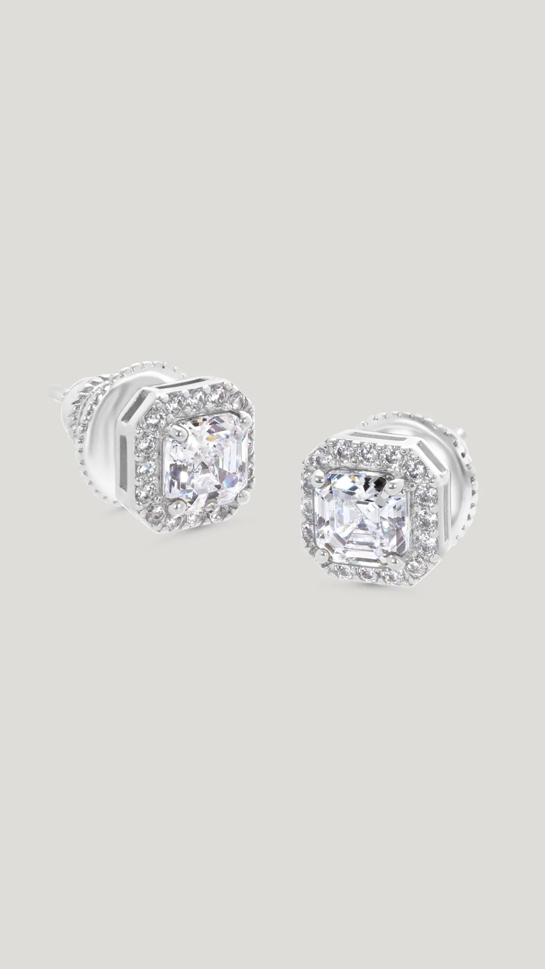 Misha Borderset Studs White Gold Plated