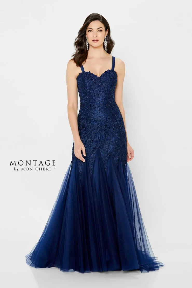 Montage 118964 Strapless Beaded Tulle Trumpet Gown