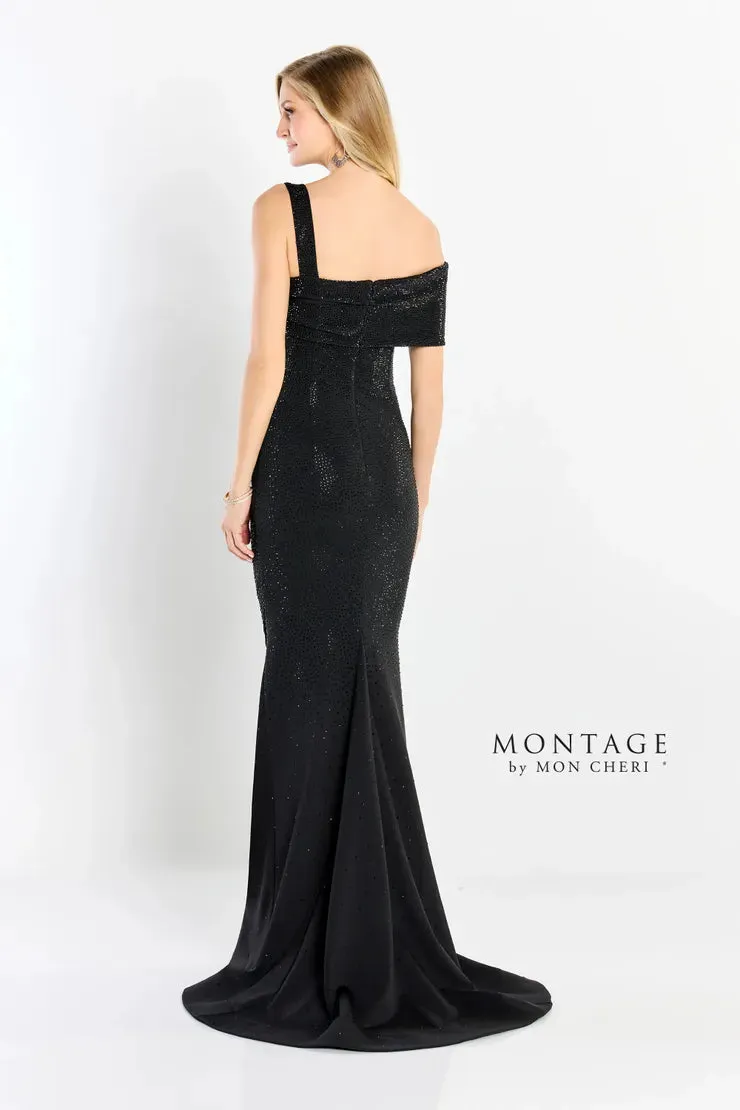 Montage M2214 Stretch Crepe One Shoulder Gown