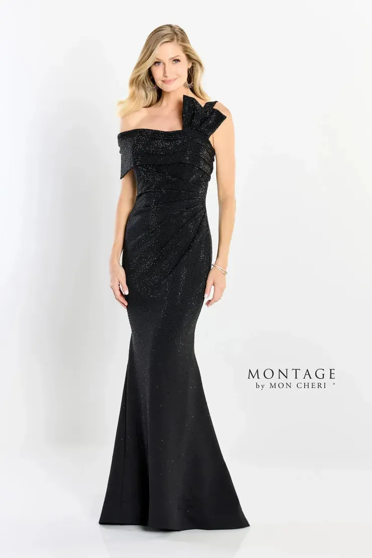 Montage M2214 Stretch Crepe One Shoulder Gown