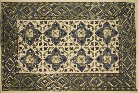 Moroccan Block Print Cotton Table Placemat 19" x 13" Blue