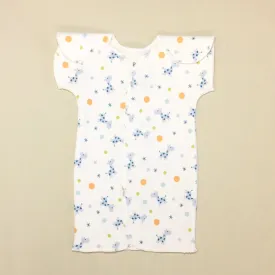 NICU Friendly Gown Blue Giraffe Bubble