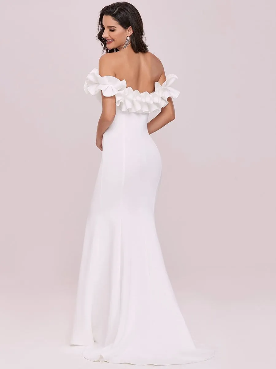 Off the Shoulder A Line Mermaid Maxi Evening Gown