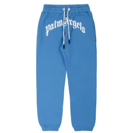 Palm Angels Curved Logo Sweatpants Blue