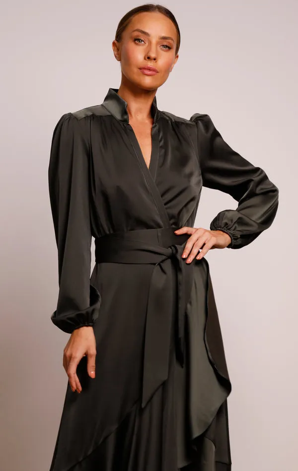 PASDUCHAS Pinnacle Sleeve Midi Dress (Combat) - RRP $350