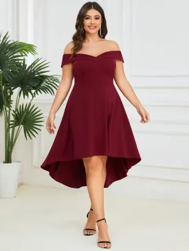 Plus Sexy Off Shoulders A Line Asymmetric Hem Wholesale Evening Dresses