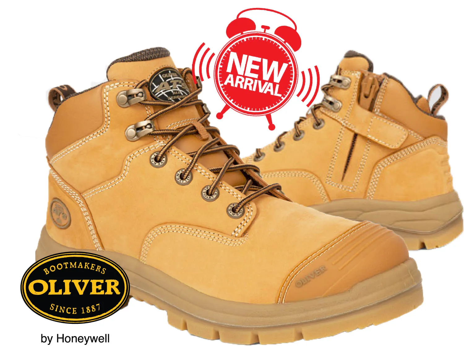 PRE ORDER Oliver 55330Z 130mm Wheat Zip Side Safety Hiker Boots