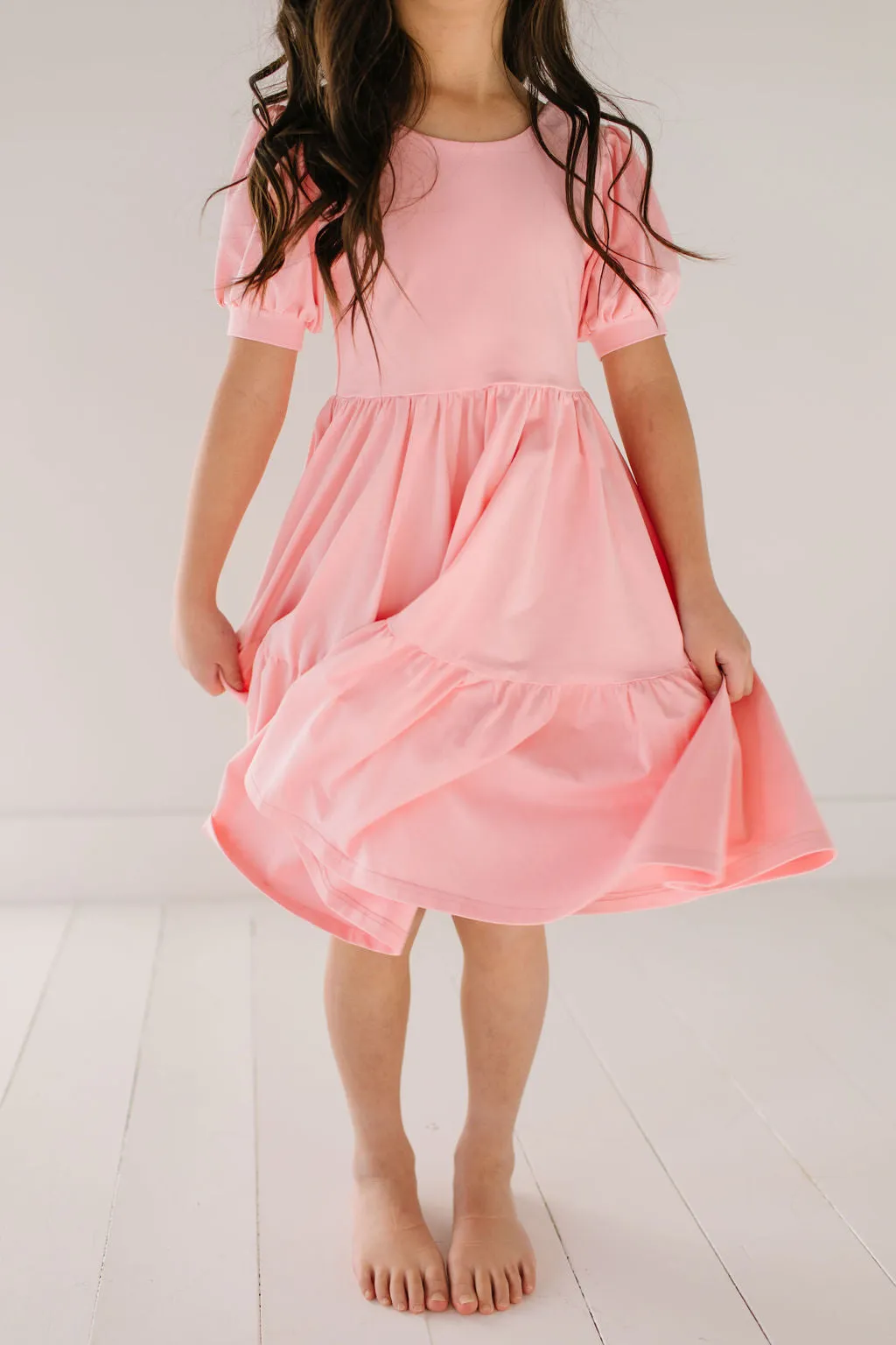 Puff Dress in Peony