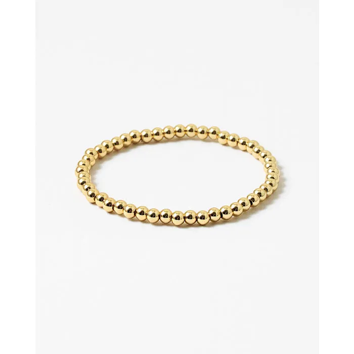 Pull On Gold Ball Stainless Steal Stretch Bracelet