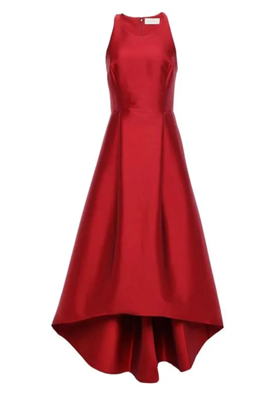 Red Eugenia Flared Gown