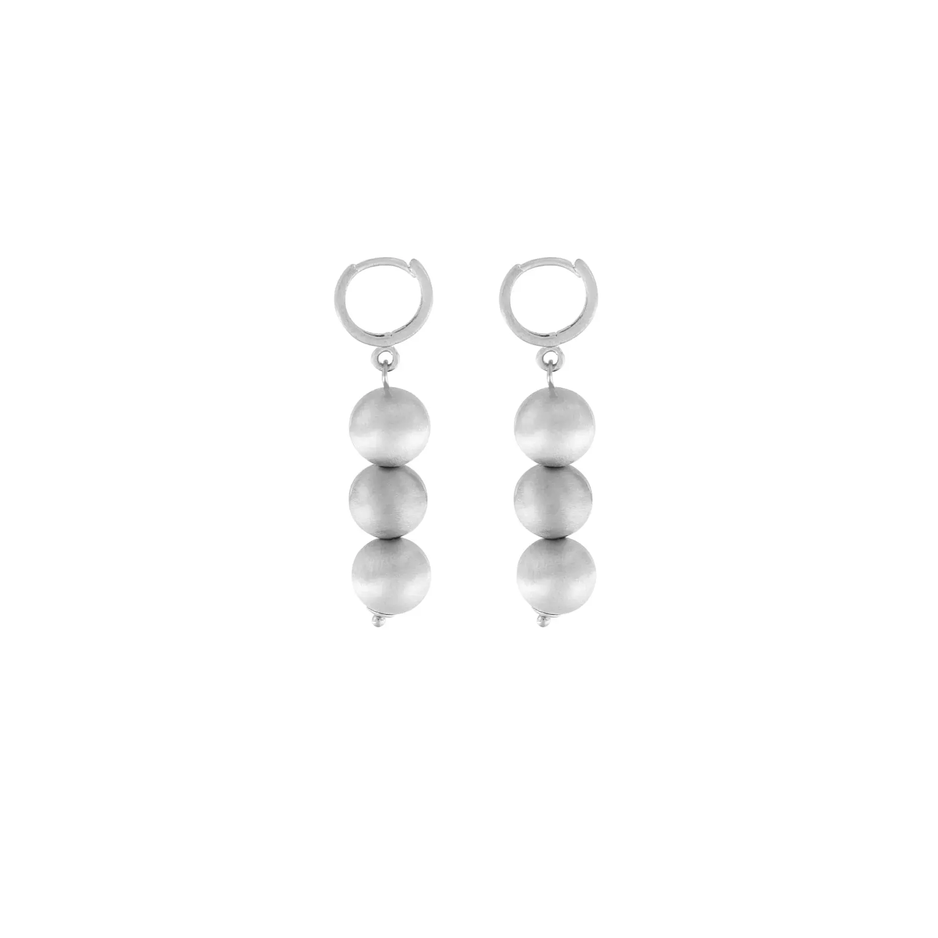 Tabitha Long 3 Ball Earring Silver Plating