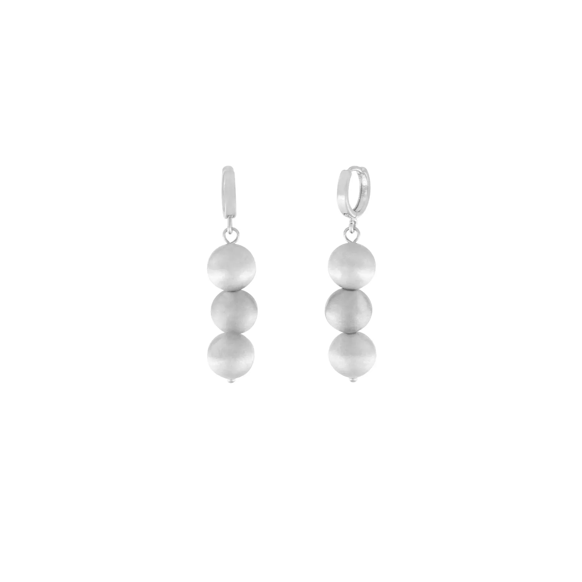 Tabitha Long 3 Ball Earring Silver Plating