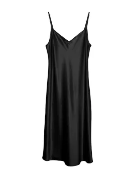 The Cabaret Bias Slip Dress - Black