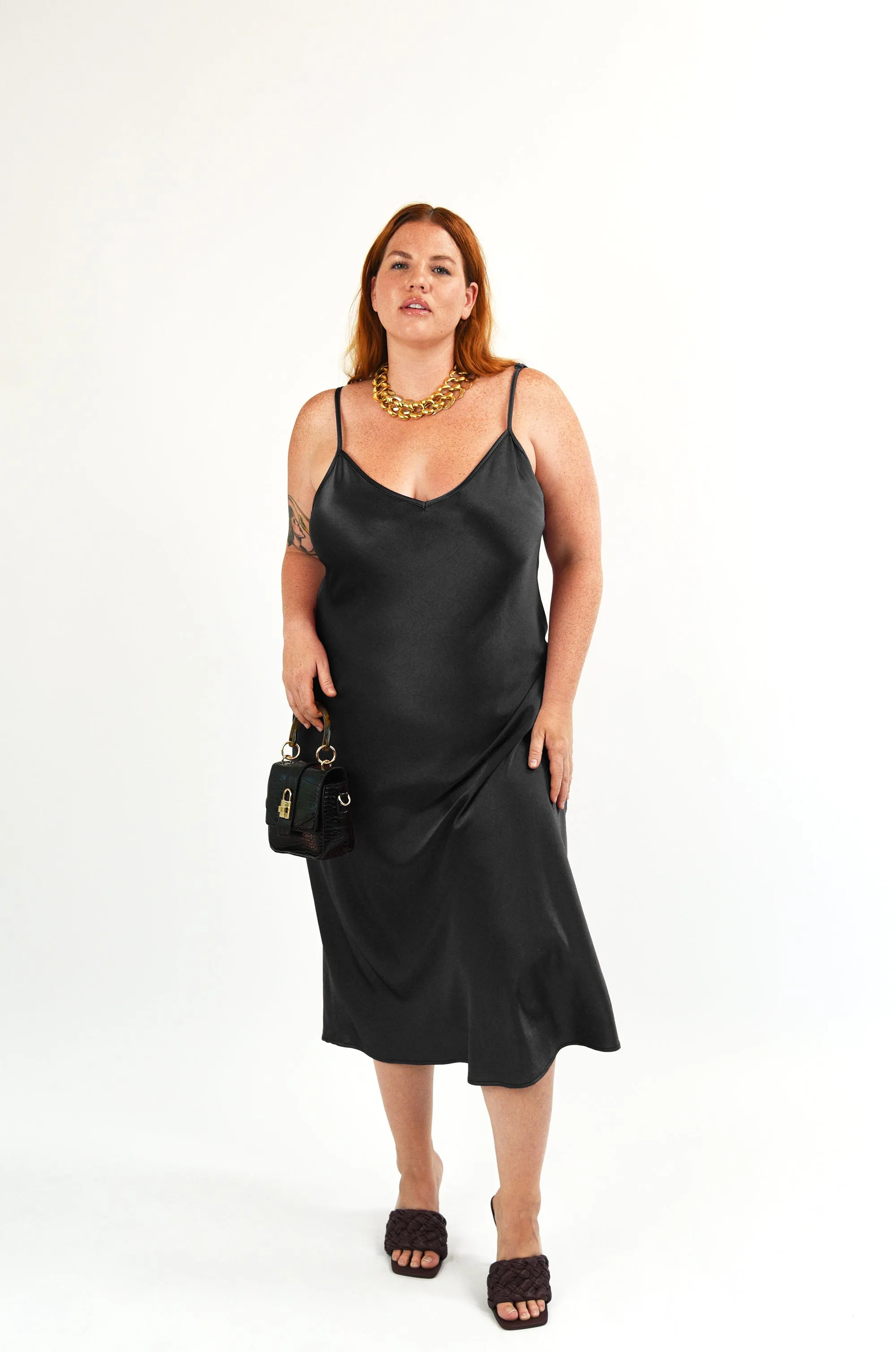 The Cabaret Bias Slip Dress - Black