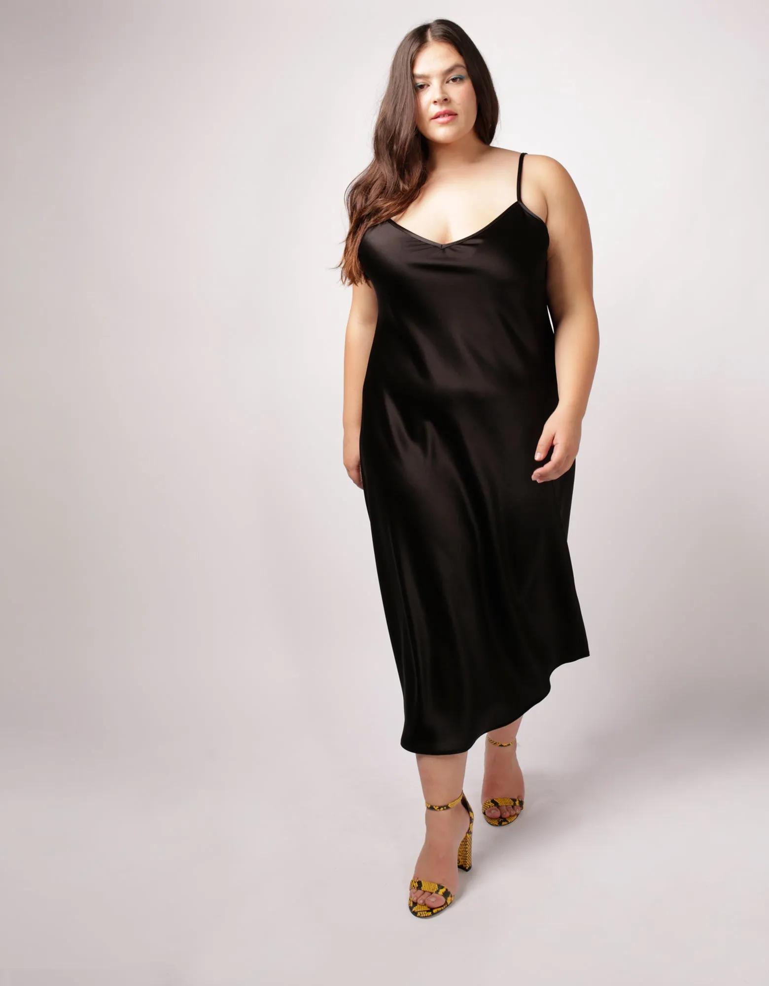 The Cabaret Bias Slip Dress - Black