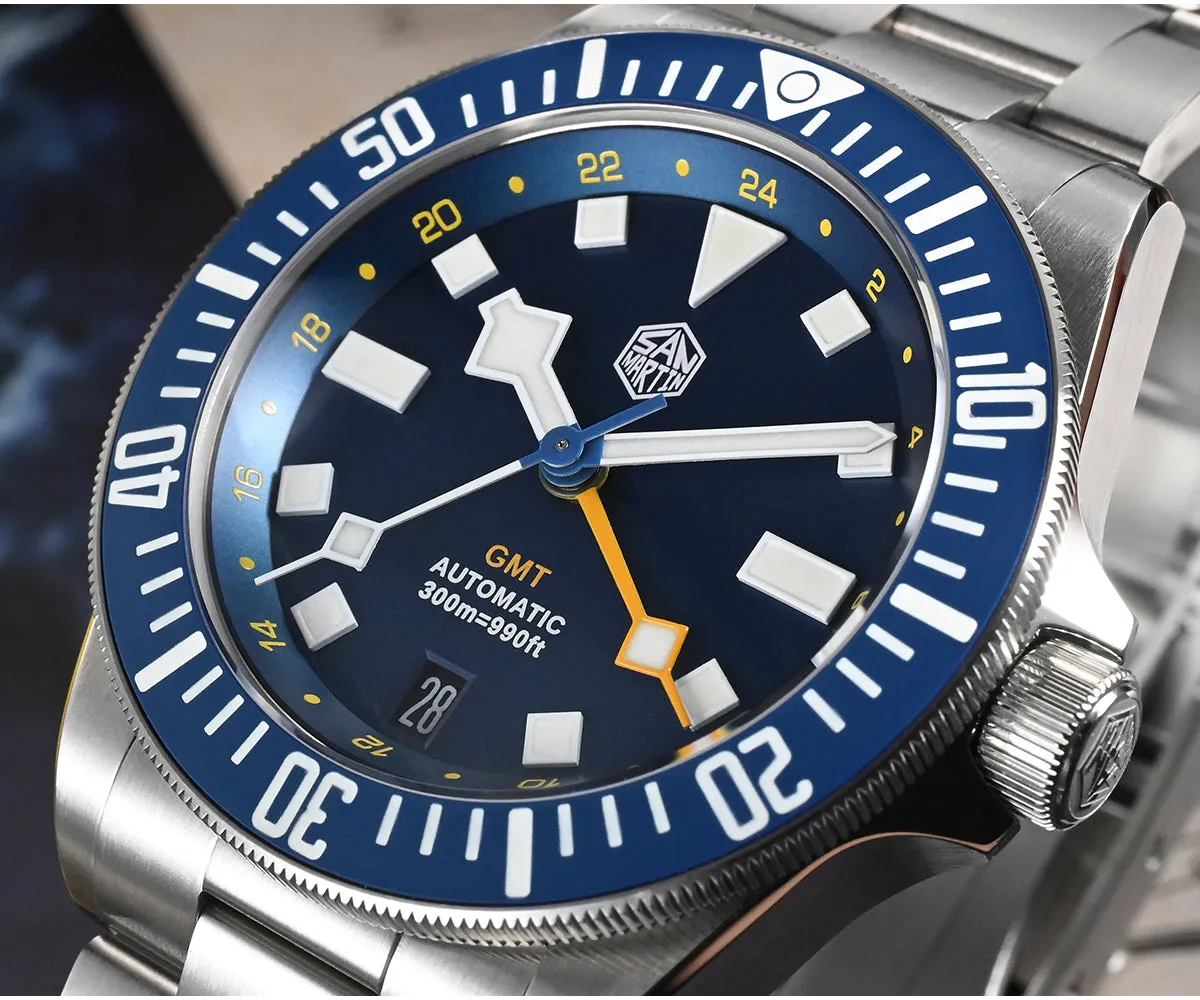 UK Warehouse - Watchdives x San Martin 39mm NH34 GMT Dive Watch SN0121B