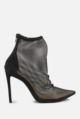 Vielo Zipper Knitted Stilettos Heels Ankle Boots | Textile