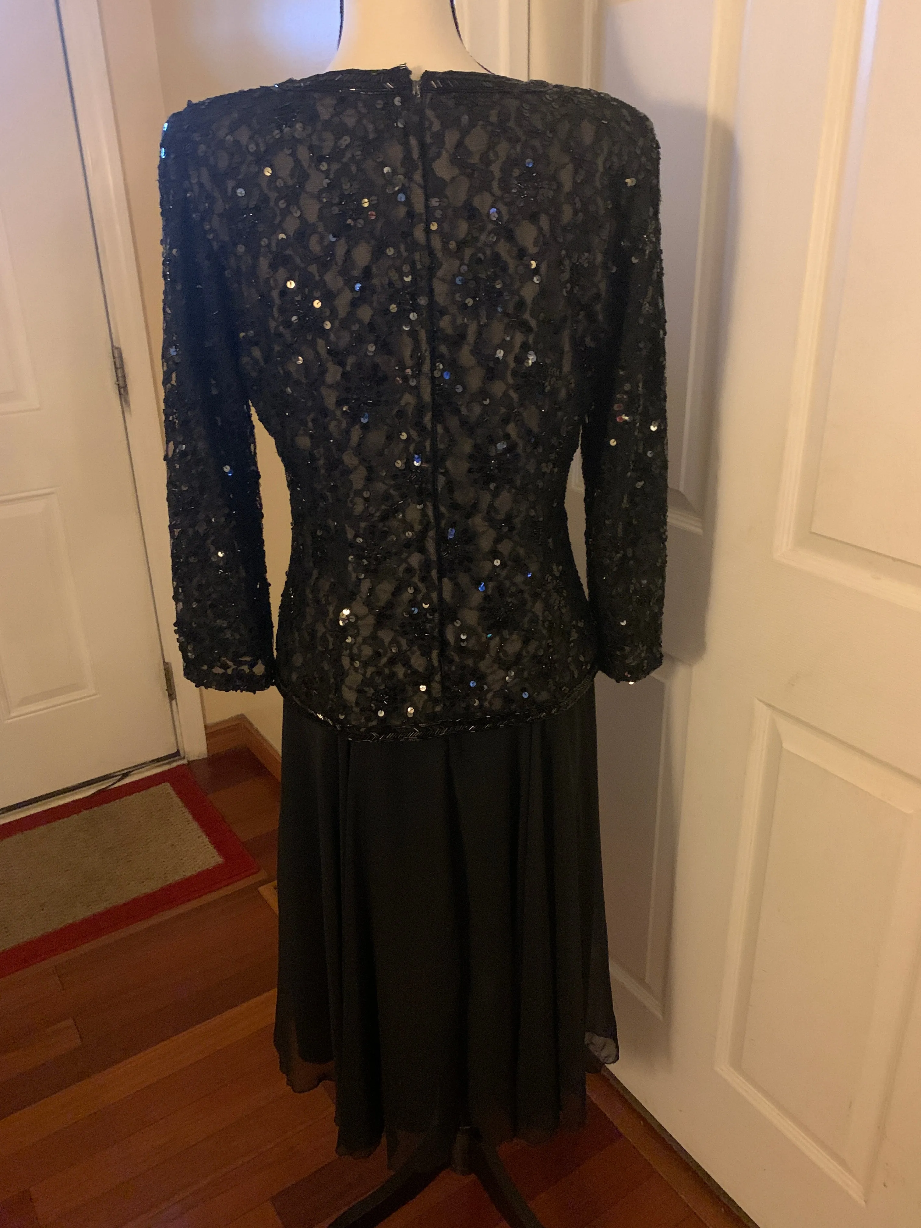 Vintage Jack Bryan Black Sequin Dress