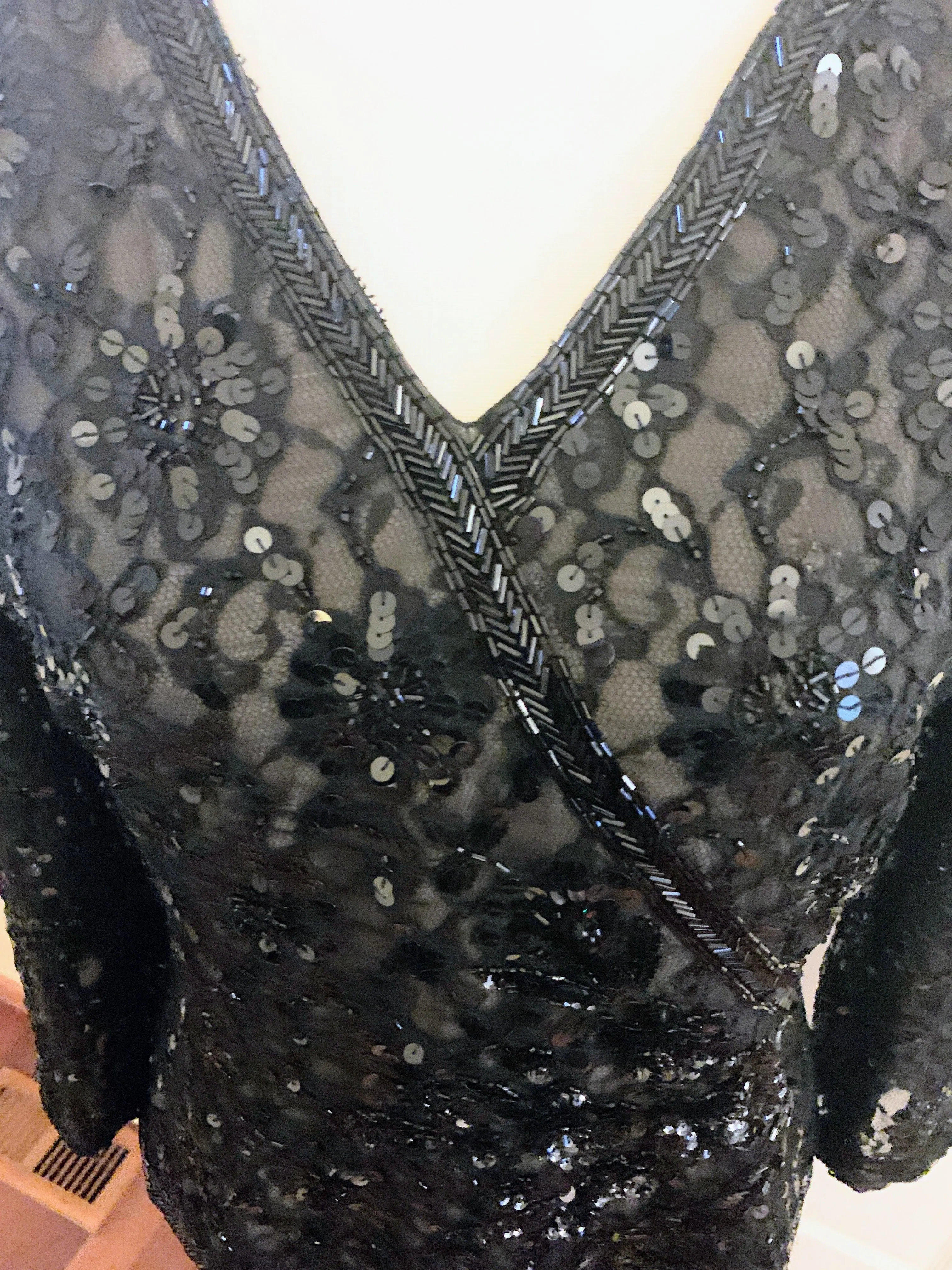 Vintage Jack Bryan Black Sequin Dress